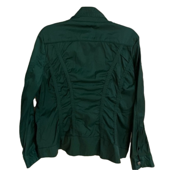 🎀 Revolution Ruffled Emerald Green Zip up Utility jacket - Picture 2 of 8